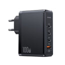 USAMS T50 100W 4-Port ACCC GaN Schnellladegerät (EU) (CC163TC01) – Schwarz