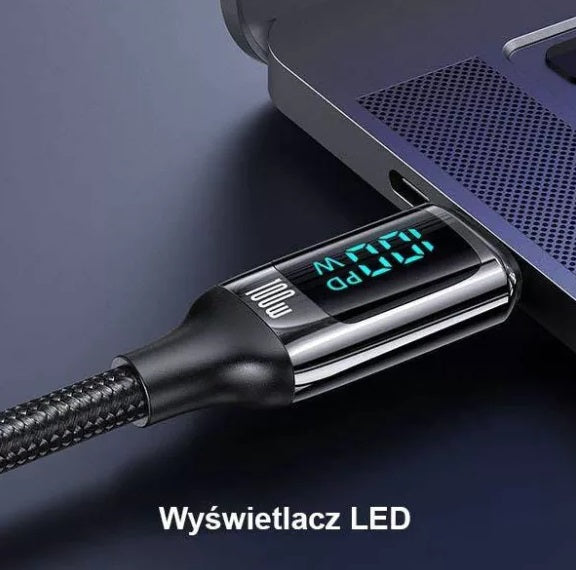 Usams U78 Type-C auf Type-C PD 100W PD Schnelllade- & Datenkabel 3m (SJ559USB01) - Schwarz