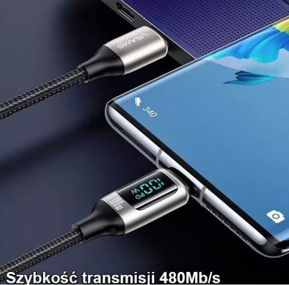 Usams U78 Type-C auf Type-C PD 100W PD Schnelllade- & Datenkabel 3m (SJ559USB01) - Schwarz