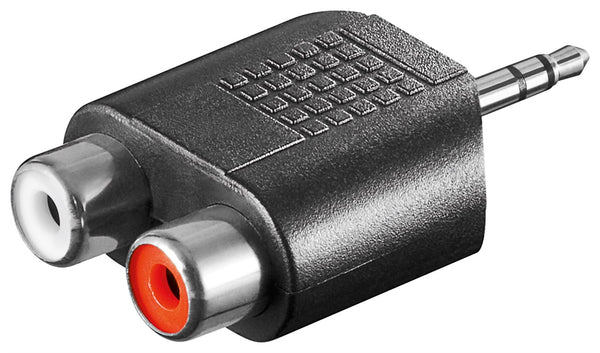 Goobay Cinch-Adapter. AUX-Klinke 3.5-mm-Stecker zu 2x Stereo-Buchse