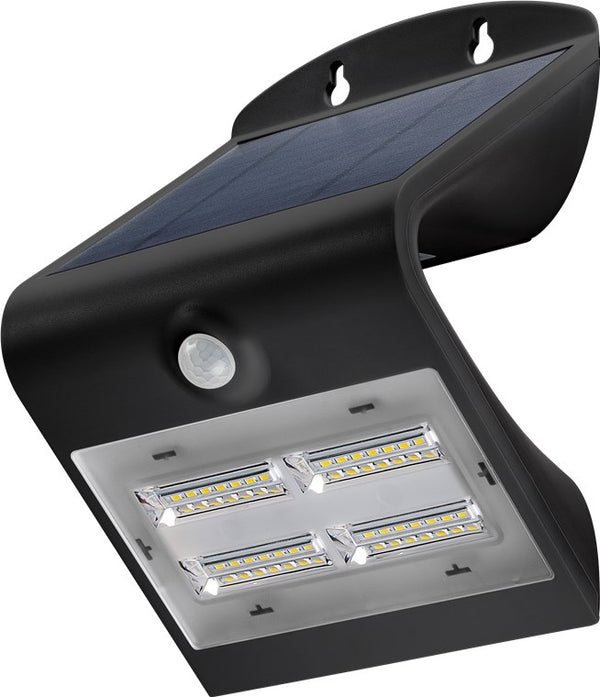 Goobay LED-Solar-Wandleuchte mit Bewegungsmelder. 3.2 W. schwarz