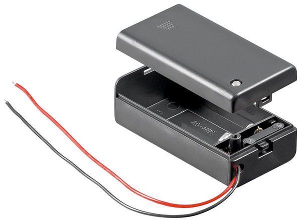 Goobay 1x 9 V Block Batteriehalter (lose Kabelenden, wasserabweisend)