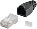 Goobay RJ45-Stecker. CAT 5e STP geschirmt mit Knickschutztülle