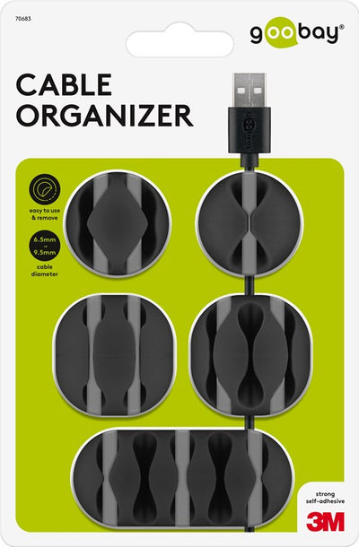 Goobay Kabelmanagement-Set. schwarz