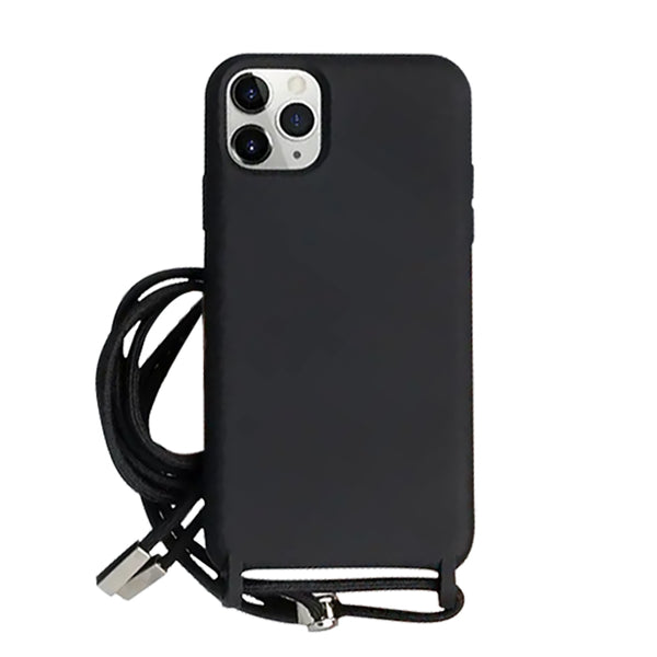 Schwarz Handykette / Rope Case Hülle für iPhone 12 Mini