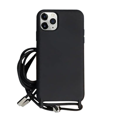 Schwarz Handykette / Rope Case Hülle für iPhone 14 Plus