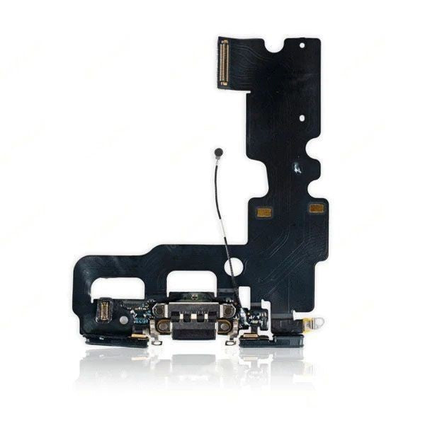 Charging Port Kabel - Ladebuchse - Ladebuchse Kompatibel für iPhone 7 (Aftermarket Qualität) (Jet / Matte Schwarz)
