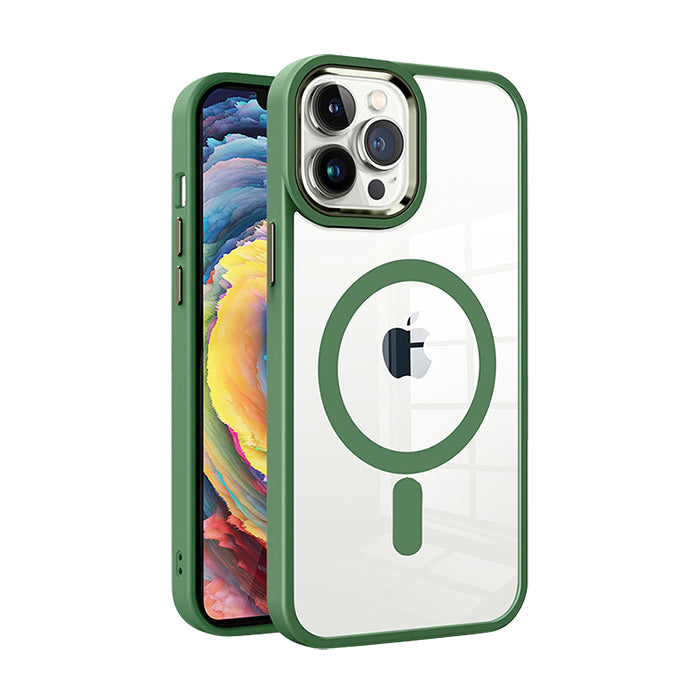 Grün Clear Case Hülle mit Magsafe für iPhone 12 / iPhone 12 Pro