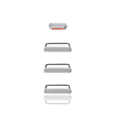Hard Buttons - Harte Tasten (Power/Volume/Switch) Kompatibel für iPhone 6 / 6 Plus (Silber)