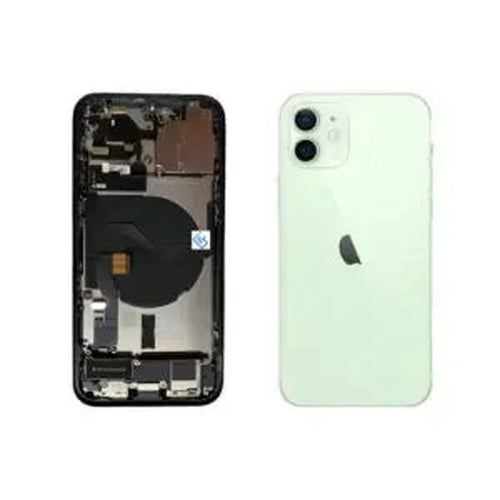 Cover posteriore / conchiglia posteriore con parti piccole preassemblate compatibili per iPhone 12 (verde)