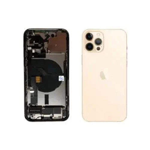 Couverture arrière / coque arrière avec petites pièces pré-assemblées compatibles pour iPhone 12 Pro (or)
