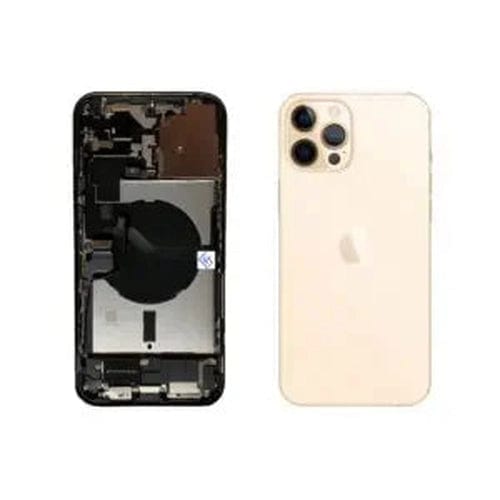 Cover posteriore / conchiglie posteriore con parti piccole preassemblate compatibili per iPhone 12 Pro Max (oro)