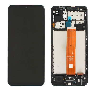 Galaxy M12 Schwarz OLED Display Bildschirm - SM-M127F / GH82-25043A / GH82-25042A (Service Pack)