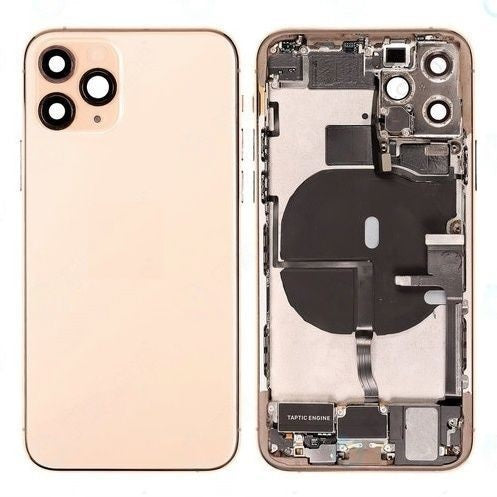 Cover posteriore / conchiglie posteriore con parti piccole Pre-assemblate compatibili per iPhone 11 Pro (oro)