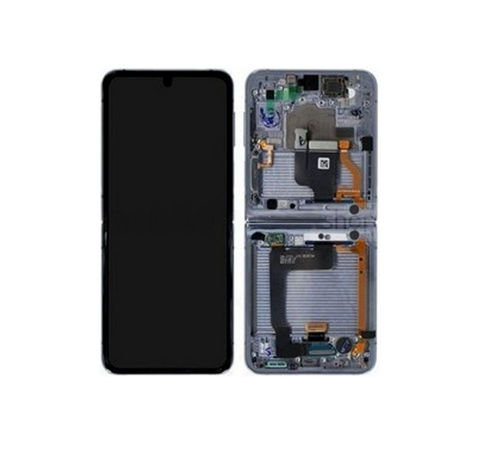Galaxy Z Flip 4 5G Blau Inner OLED Display Bildschirm - SM-F721B / GH82-29440D / GH82-29441D  (Service Pack)
