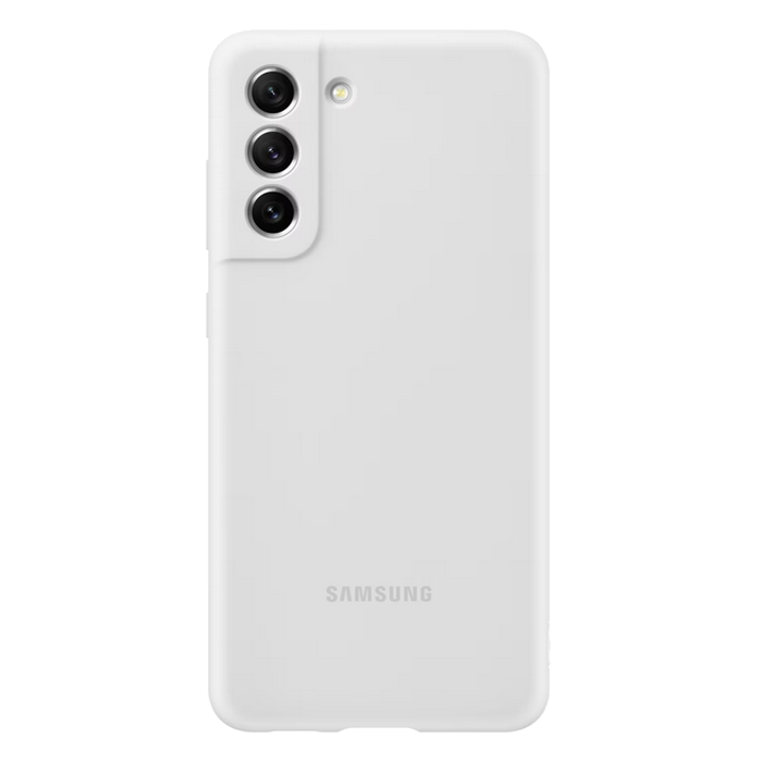 Samsung Silikon Cover Hülle für Galaxy S21 FE 5G EF-PG990TWEGWW Weiss (Retail Pack)