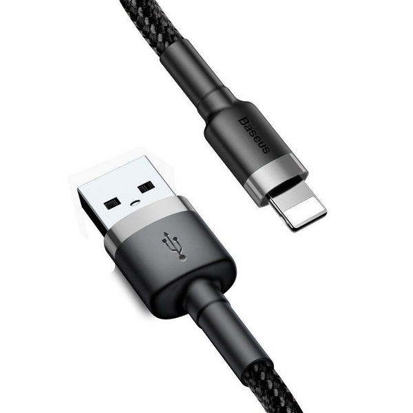 Baseus Cafule Kabel USB für iP 1.5A 2m Grau+Schwarz (CALKLF-CG1)