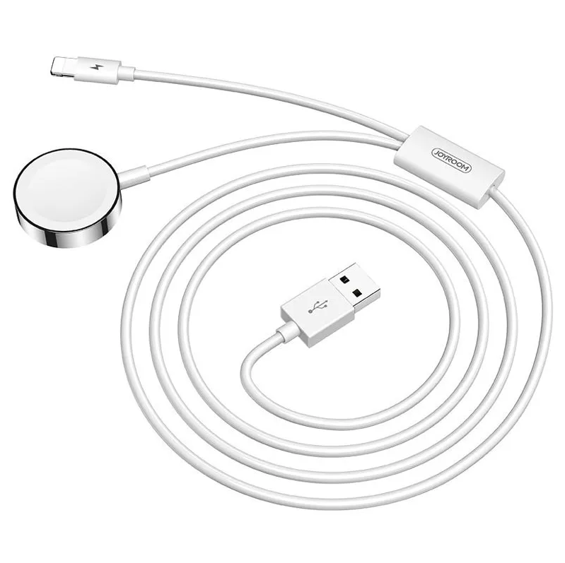 Joyroom Ben 2-in-1 Apple Watch Magnetic Ladegerät & Lightning Kabel 1.5m Weiss (S-IW002S)