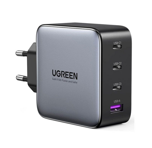 UGREEN 4-Fach USB-C 100 Watt Power Delivery Ladegerät GaN X PD - Schwarz