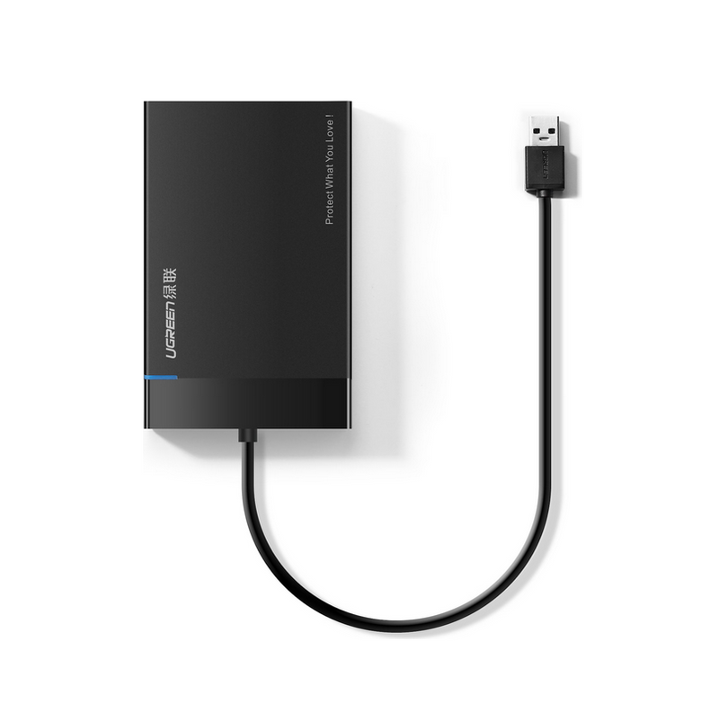 UGREEN USB 3.0 HDD/SSD Gehäuse 2.5" Festplatte mit Kabel - Schwarz