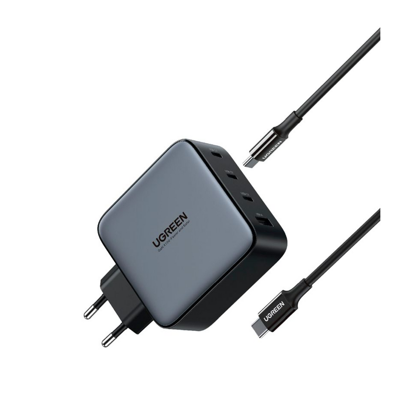 UGREEN 100W GaN Schnellladegerät mit 100W USB-C Kabel - Schwarz