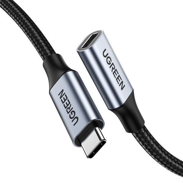 UGREEN USB Type C 3.1 Gen2 10 Gbit/s Verlängerungskabel Nylon 1 Meter - Dunkelgrau