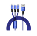 Baseus Rapid Series 3-in-1 Kabel Micro + Lightning + Type-C 3A 1.2M Dunkelblau (CAMLT-SU13)