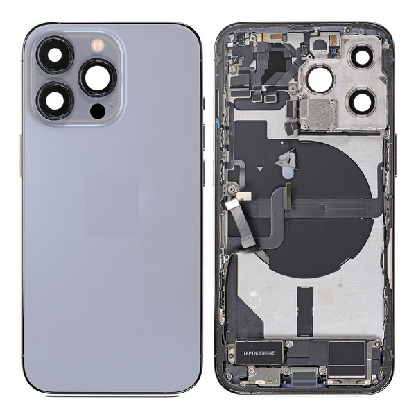 Back Cover / Rückschale mit Kleinteilen vormontiert Pre-installed für iPhone 13 Pro (Sierra Blau)