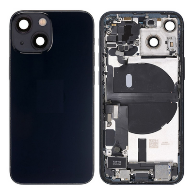 Back Cover / Rückschale mit Kleinteilen vormontiert Pre-installed für iPhone 13 Mini (Mittenight)