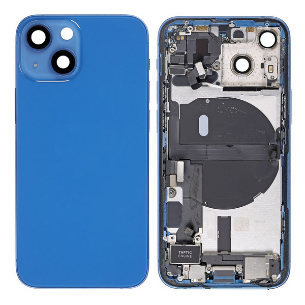Back Cover / Rückschale mit Kleinteilen vormontiert Pre-installed für iPhone 13 Mini (Blau)
