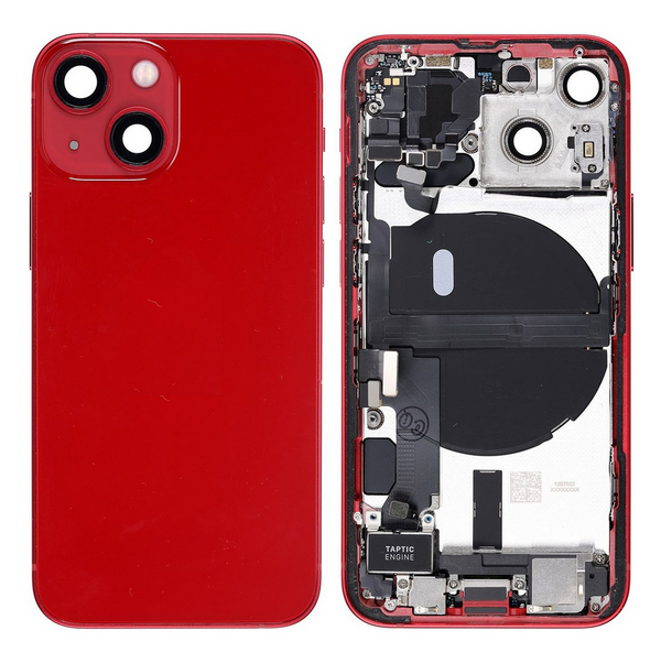 Back Cover / Rückschale mit Kleinteilen vormontiert Pre-installed für iPhone 13 Mini (Rot)