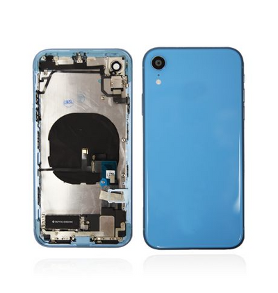 Back Cover / Rückschale mit Kleinteilen vormontiert Kompatibel für iPhone XR (Blau)