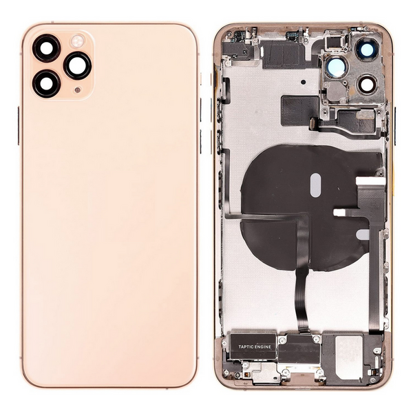 Back Cover / rear shell with small parts pre-assembled Compatible for iPhone 11 Pro max (Gold)