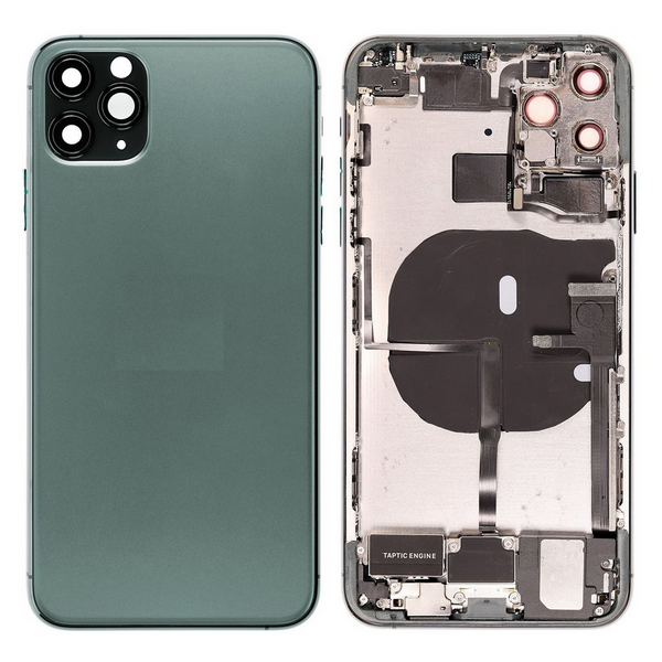 Couverture arrière / coque arrière avec petites pièces pré-assemblées compatibles pour iPhone 11 Pro Max (Mitteight Green)
