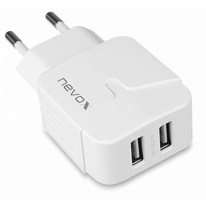 Nevox USB Charing Adapter Dual Port 2.4A Weiss HC-1680