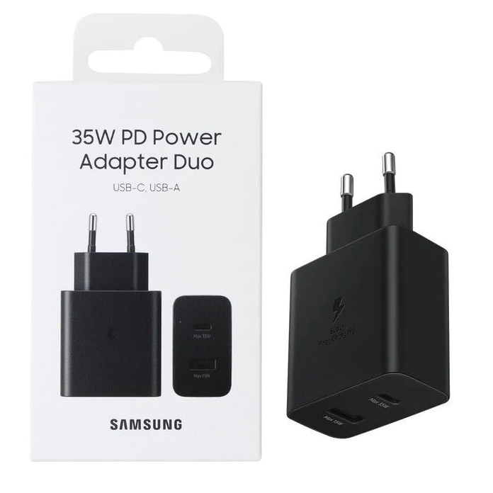 Samsung 35W Fast Duo Travel Ladegerät Schwarz EP-TA220NBEGEU PD Power Adapter Duo