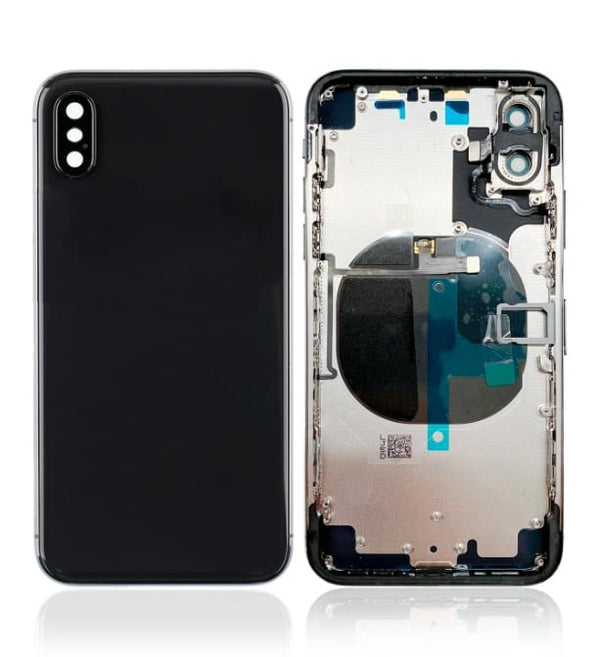 Couverture arrière / coque arrière avec petites pièces pré-assemblées compatibles pour iPhone X (gris spatial)