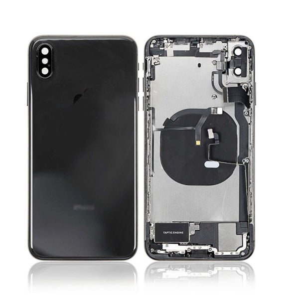Couvercle arrière / coque arrière avec petites pièces pré-assemblées compatibles pour iPhone XS max (gris spatial)