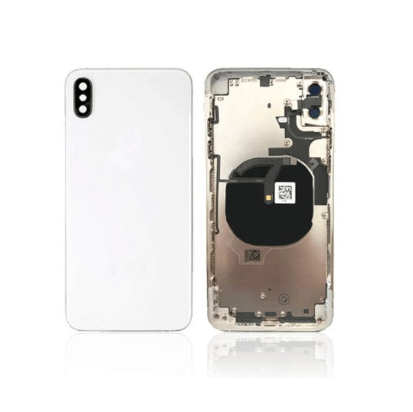 Back Cover / Rückschale mit Kleinteilen vormontiert Kompatibel für iPhone XS Max (Silber)