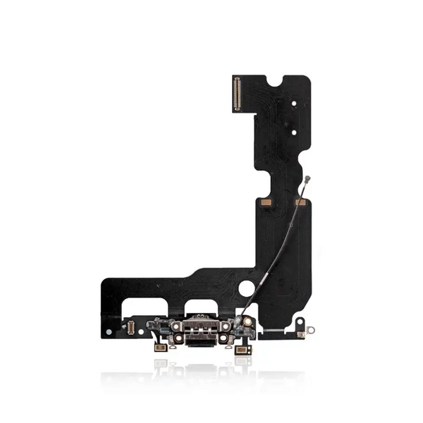 Charging Port Kabel - Ladebuchse - Ladebuchse Kompatibel für iPhone 7 Plus (Aftermarket Qualität) (Jet / Matte Schwarz)