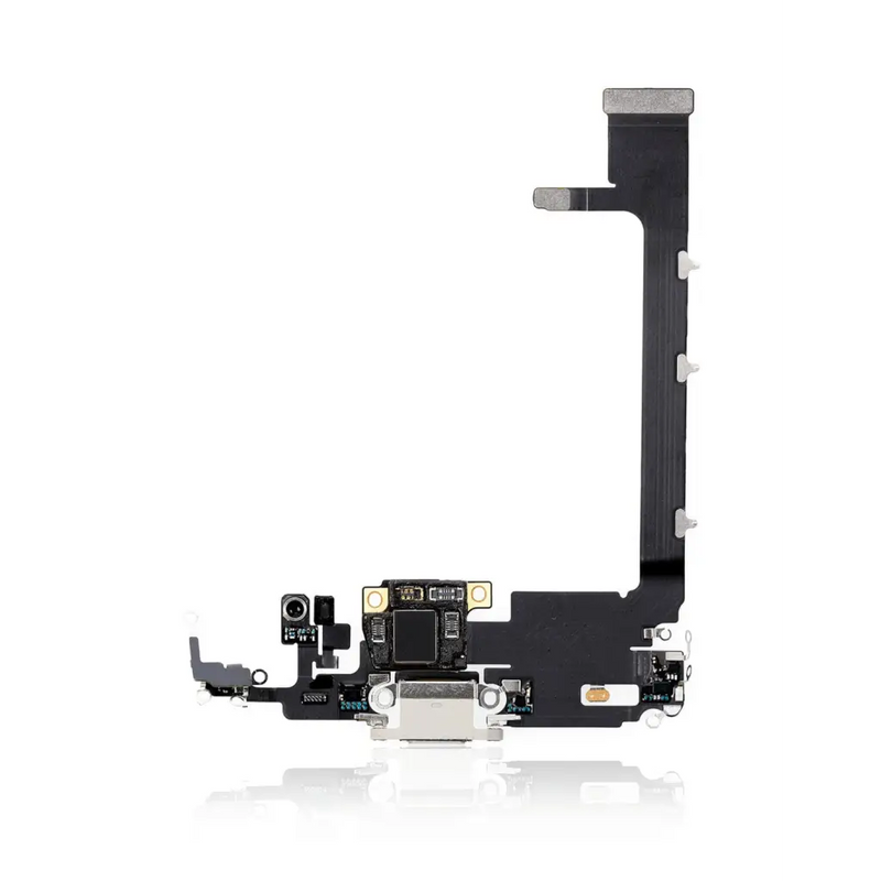 Charging Port Kabel - Ladebuchse - Ladebuchse mit Board Kompatibel für iPhone 11 Pro Max (Silber) (Premium)