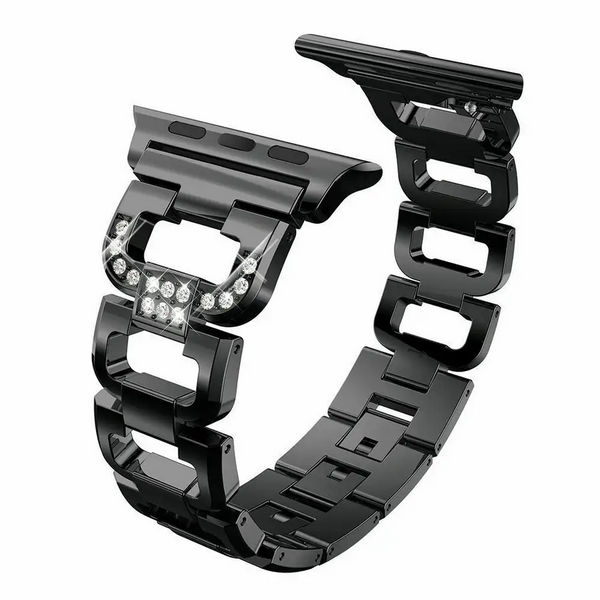 Diamant Aluminium Armband für Apple Watch (38/40/41mm) - Schwarz
