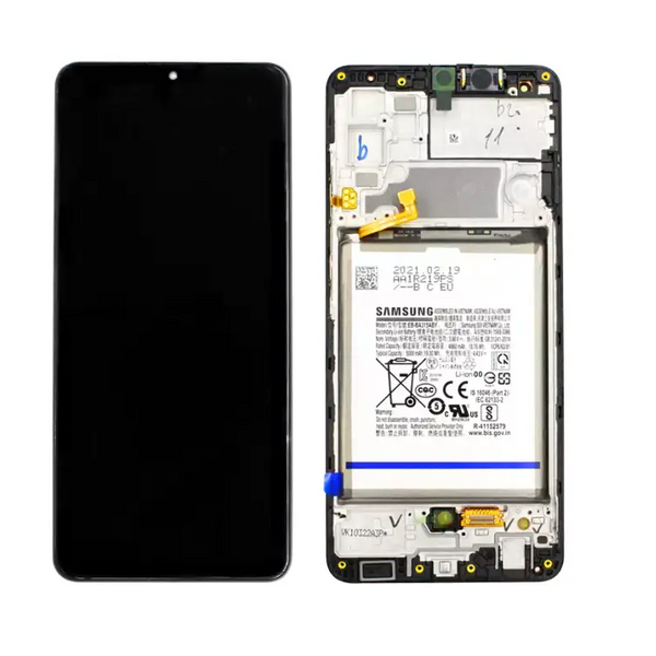 Galaxy A32 4G Schwarz OLED Display Bildschirm (including Batterie - Akku) - SM-A325F / GH82-25611A / GH82-25612A (Service Pack)