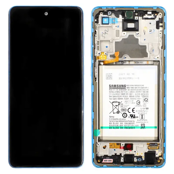 Galaxy A72 4G/5G Blau OLED (inkl. Batterie) Display Bildschirm – SM-A725/726 GH82-25541B / GH82-25542B (Service Pack)