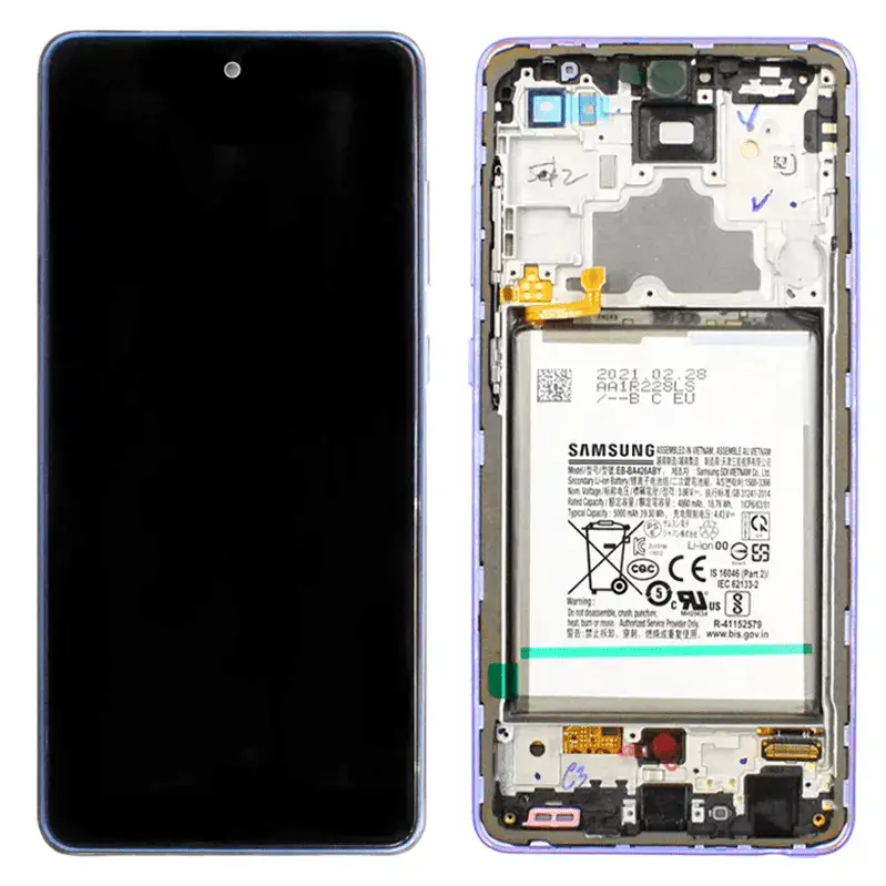 Galaxy A72 4G/5G Violett OLED (inkl. Batterie) Display Bildschirm – SM-A725/726 GH82-25541C / GH82-25542C (Service Pack)