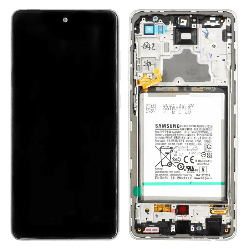 Galaxy A72 4G/5G Weiß OLED (inkl. Batterie) Display Bildschirm – SM-A725/726 GH82-25541D / GH82-25542D (Service Pack)