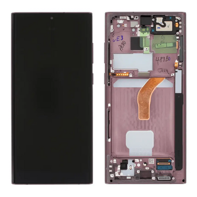 Galaxy S22 Ultra Burgundy Rot OLED Display Bildschirm – SM-G908B / GH82-27488B / GH82-27489B (Service Pack)