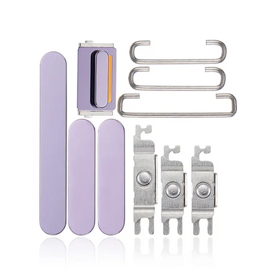 Hard Buttons - Harte Tasten (Power/Volume/Switch) Kompatibel für iPhone 14 Pro / 14 Pro Max (Dunkellila)