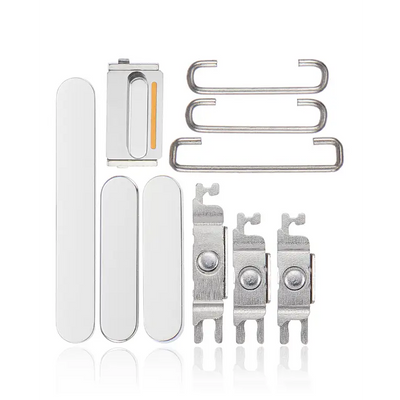 Hard Buttons - Harte Tasten (Power/Volume/Switch) Kompatibel für iPhone 14 Pro / 14 Pro Max (Silver)