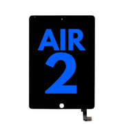 LCD Assembly Display Bildschirm mit Touchscreen Glas - Digitizer für iPad Air 2 (Sleep / Wake Sensor Flex Pre-Installed) (Refurbished) (Schwarz)